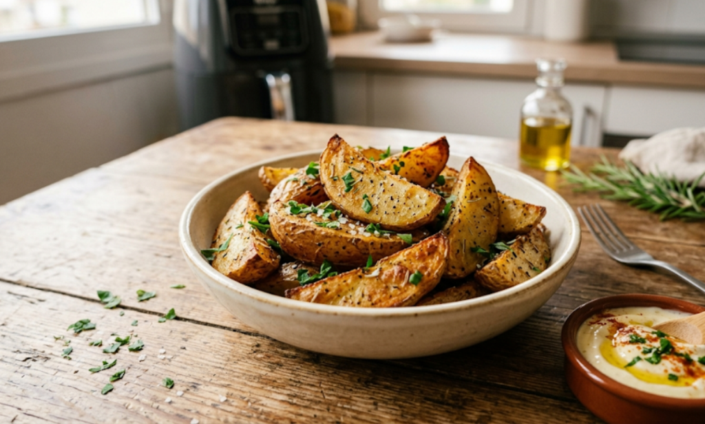 Patatas asadas en airfryer crujientes y sabrosas