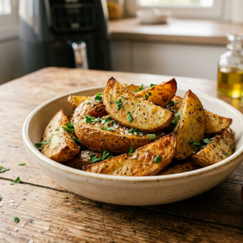 Patatas asadas en airfryer crujientes y sabrosas