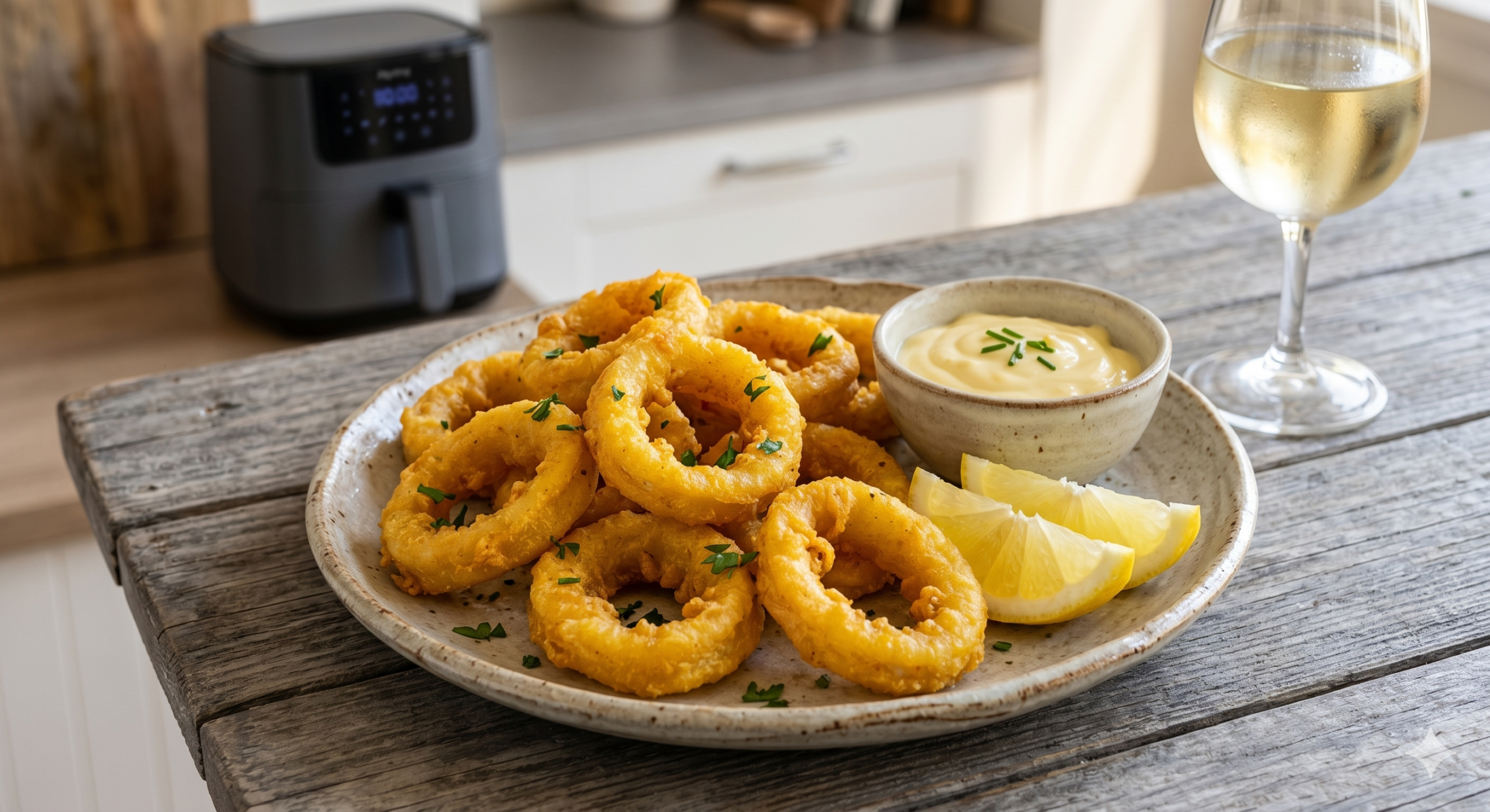 Calamares en freidora de aire