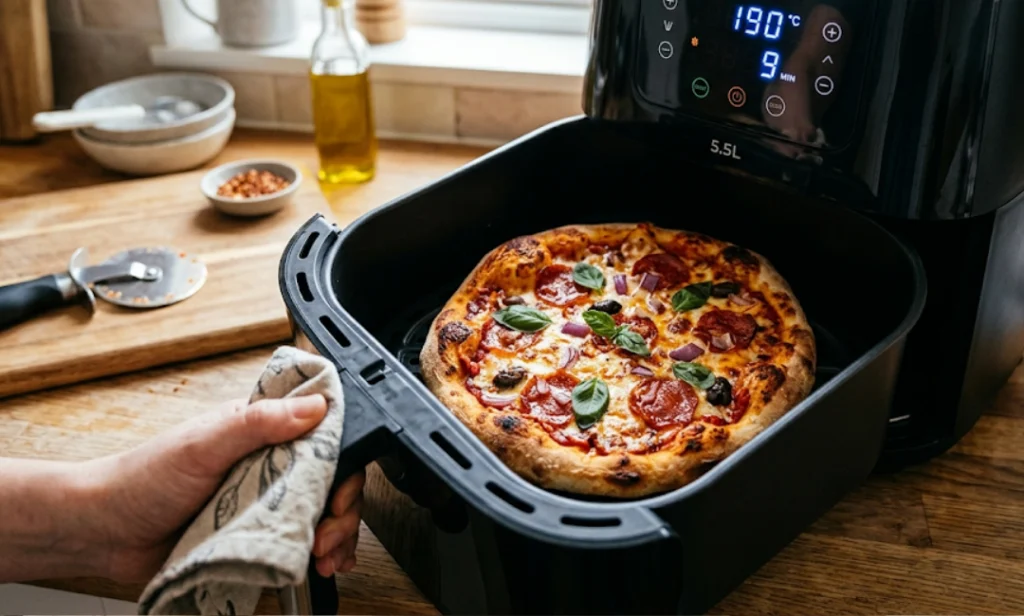 pizza en freidora de aire