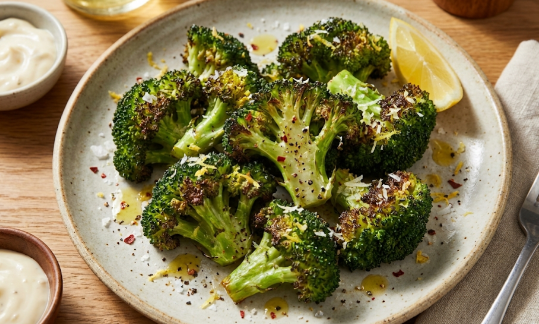 brocoli en freidora de aire