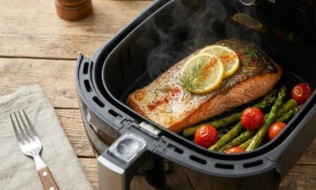 salmon freidora de aire